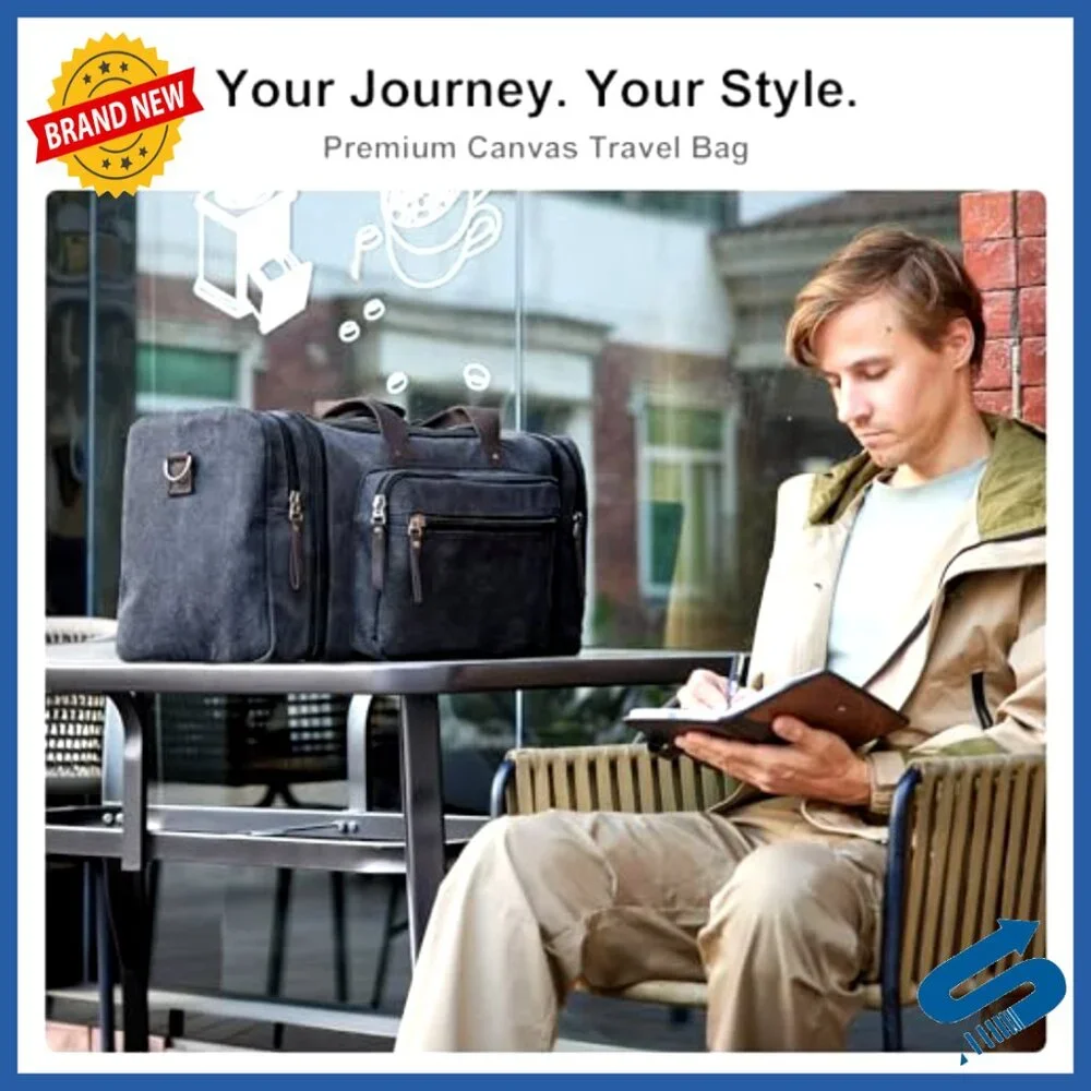 Canvas Expandable Duffle Bag Travel Weekender Overnight Gym Carry On Duffel